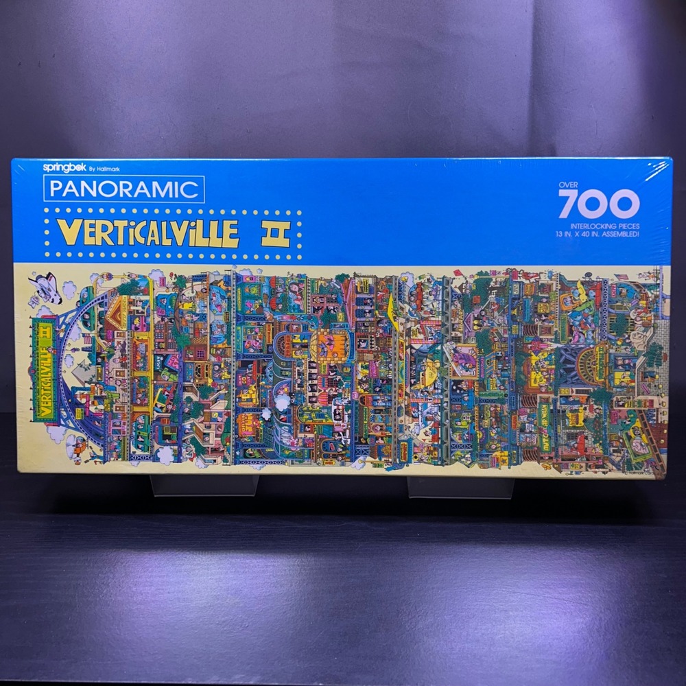 VTG 1986 Springbok Verticalville II Panoramic 700pc Jigsaw Puzzle Blue PZL9804